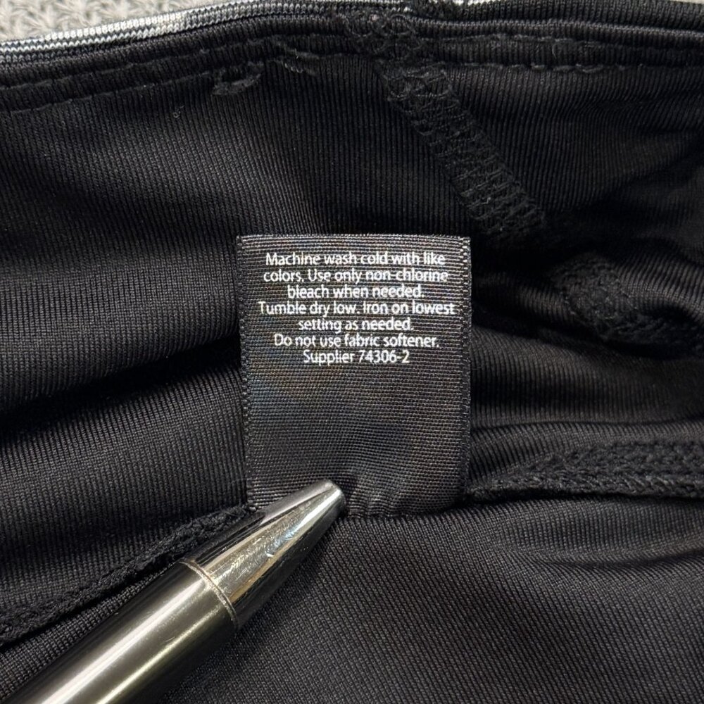 Xersion Black Striped Cropped Activewear Pants Womens Size M Stretch Yoga Mesh - Picture 16 of 16